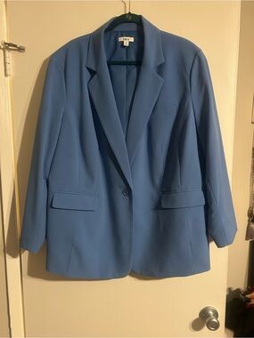 Bar III Light Blue Single-Button Blazer